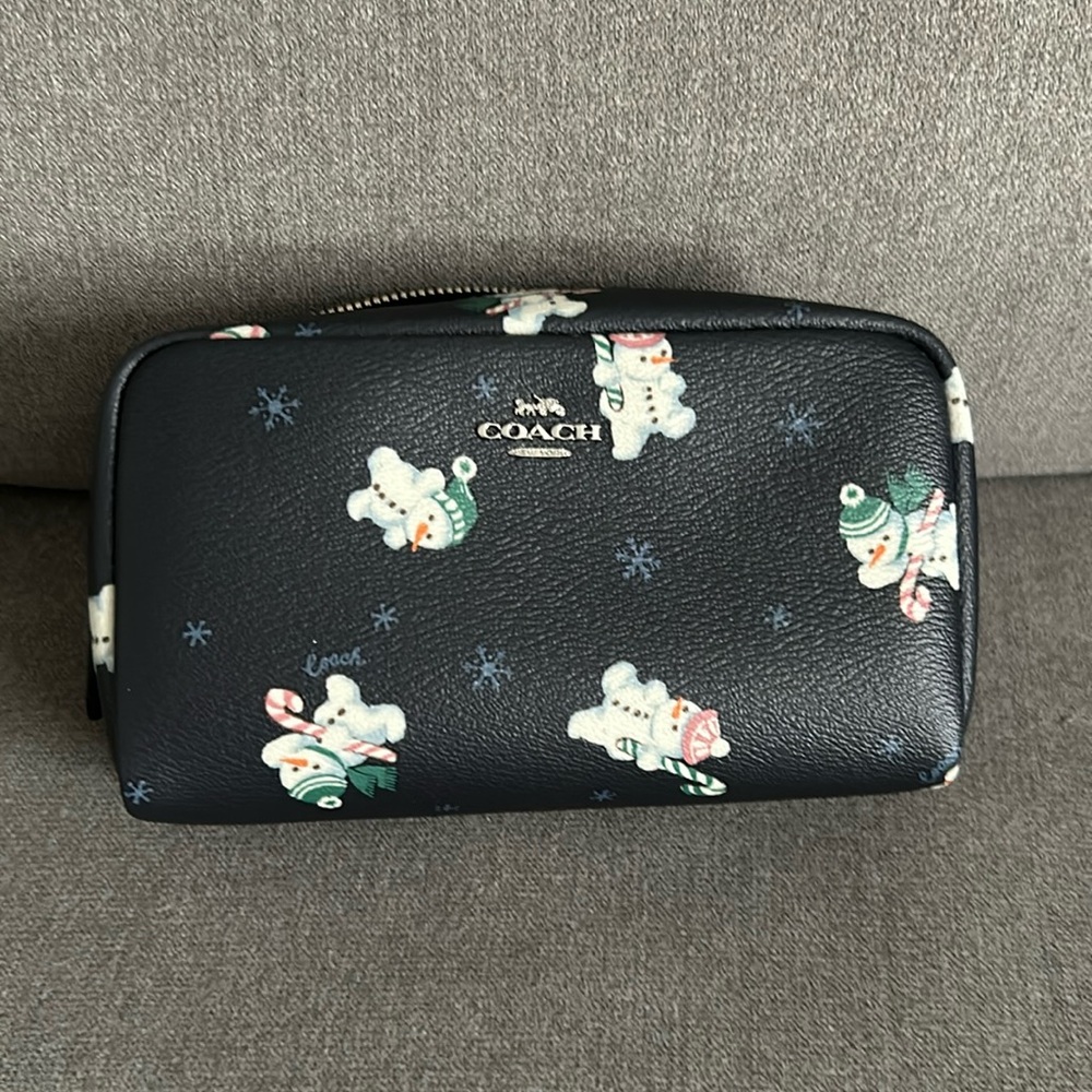 Coach snowman makeup pouch